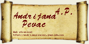 Andrijana Pevac vizit kartica